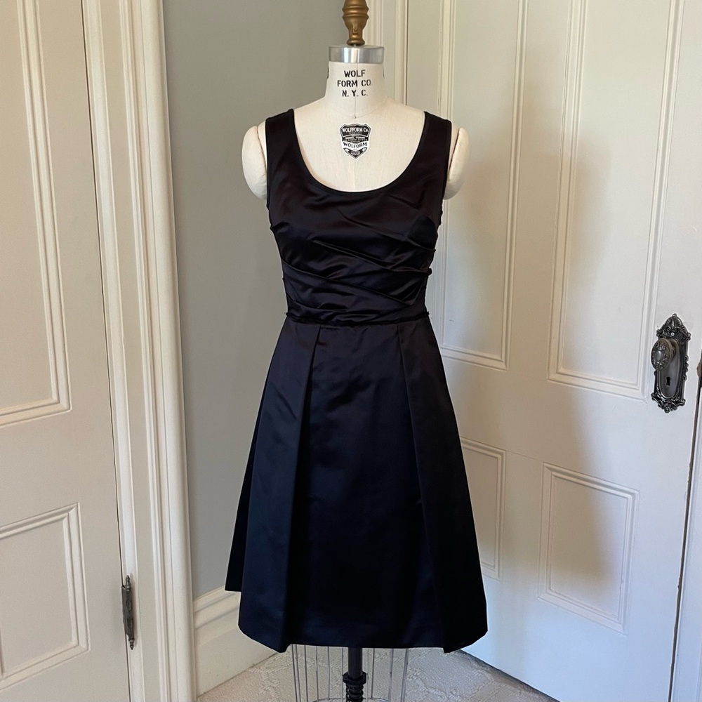 Prada 2006 Black Silk Satin Sleeveless Dress Size 40